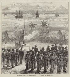The British Fleet at San Jose, Guatemala, saluting the British Flag